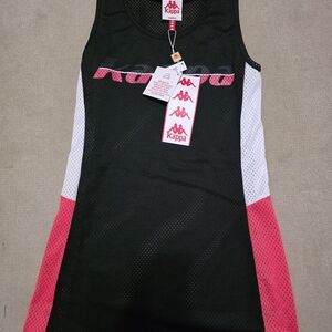 Kappa Black, White & Pink Girls' Athletic Mesh Tank